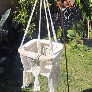 Handcrafted Macrame Baby Swing Chair - Cream